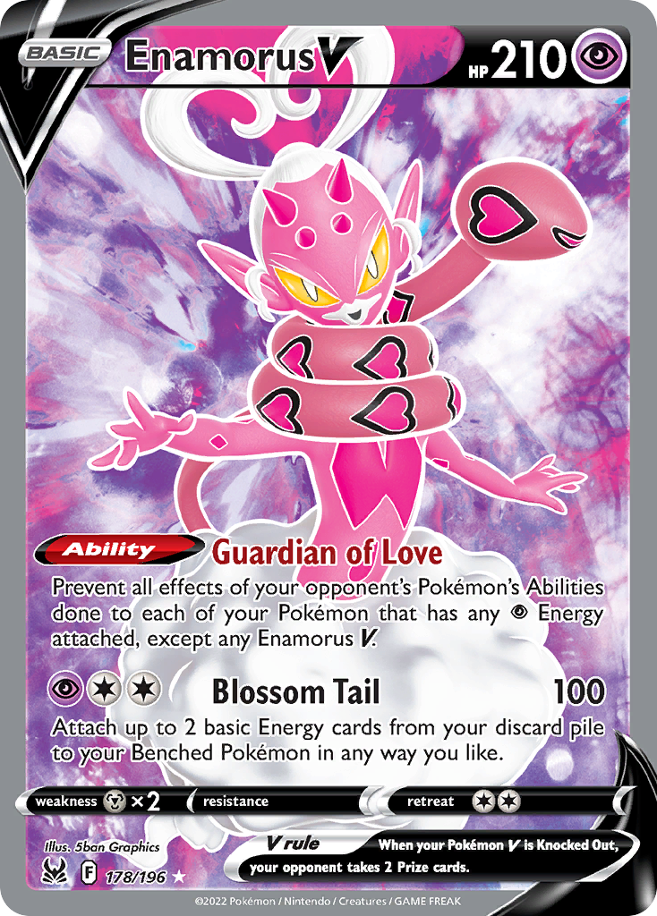 Pokemon Lost Origin Ultra Rare Enamorus V #178 (Full Art)