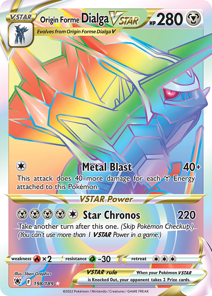 origin forme dialga vstar pokemon card Pokmon ORIGIN FORME DIALGA VSTAR 210/189