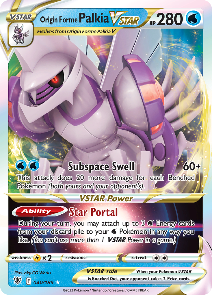 ポケモンカードゲーム 2022 POKEMON Origin Forme Palkia VSTAR Origin Forme Palkia VSTAR 40/189 - Astral Radiance Holofoil - Game