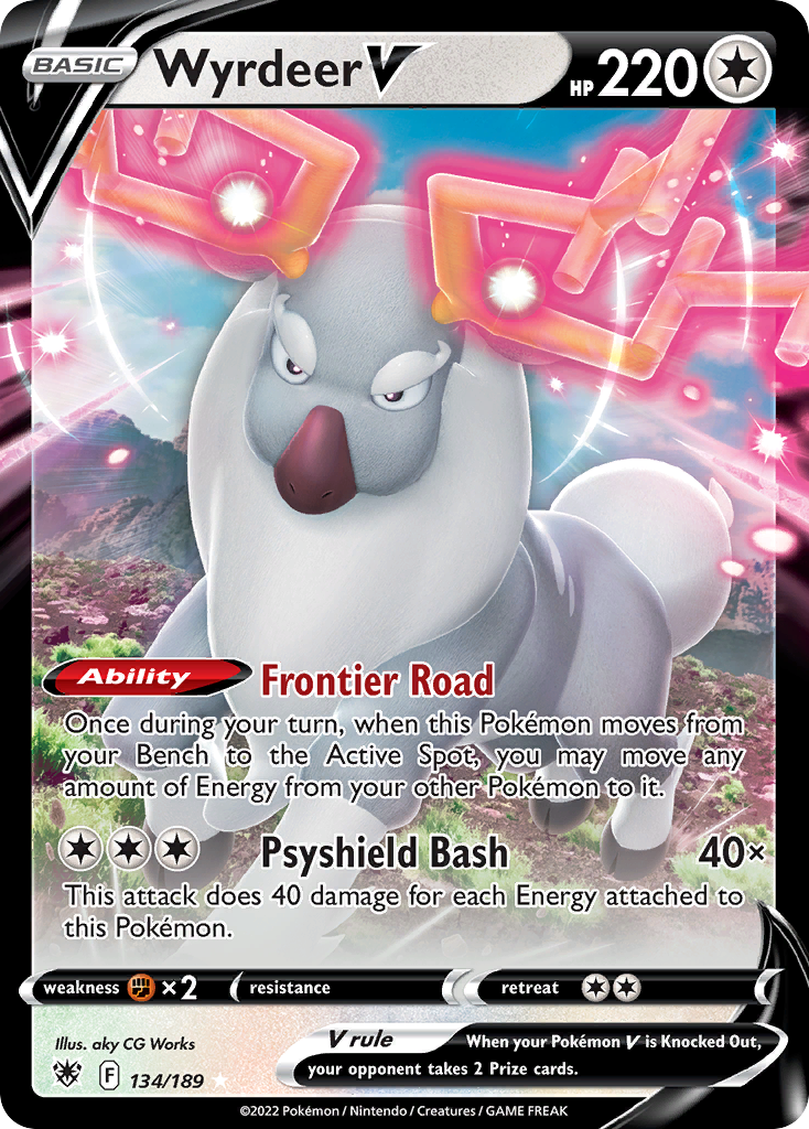 wyrdeer v pokemon card value Wyrdeer V (134/189) – GoldenFishGames main image 1