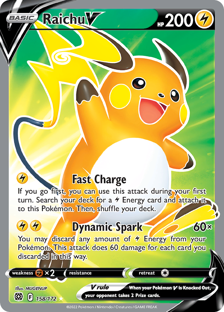 ★chiru★ Raichu V 158/172 - Brilliant Stars Holofoil - Game Nerdz