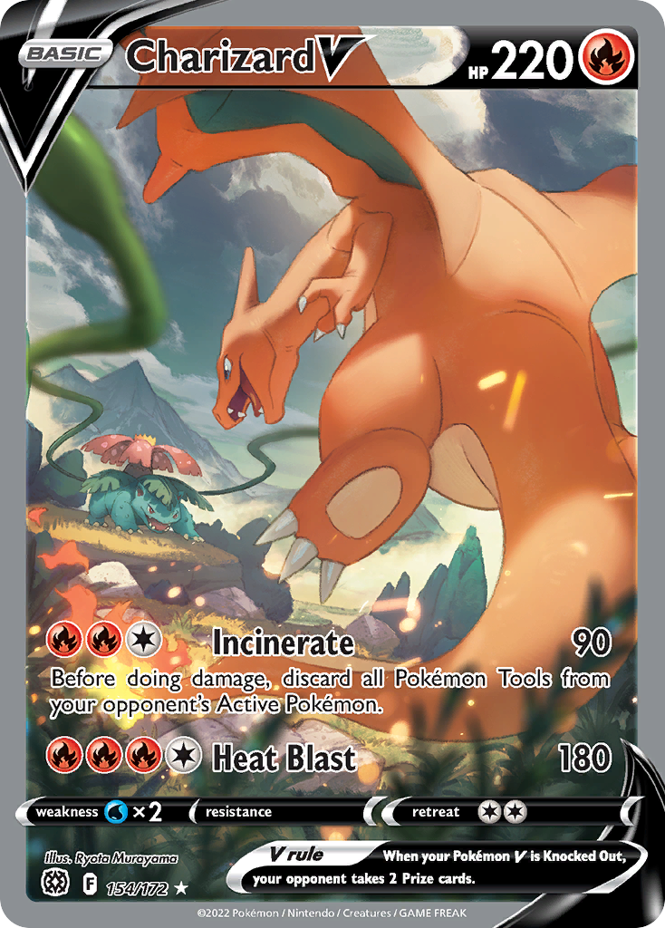 pokemon card 154 172 Charizard V 154/172 - Extended Artwork CGC Case