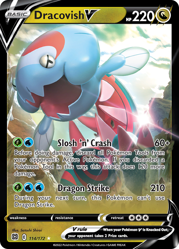 Pokemon Brilliant Stars Dracovish V #114 Pokemon Brilliant Stars Dracovish V #114