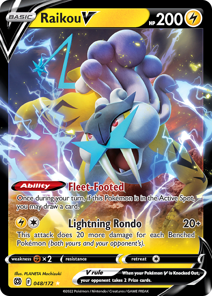 Raikou V 48/172 - Brilliant Stars Holofoil - Game Nerdz