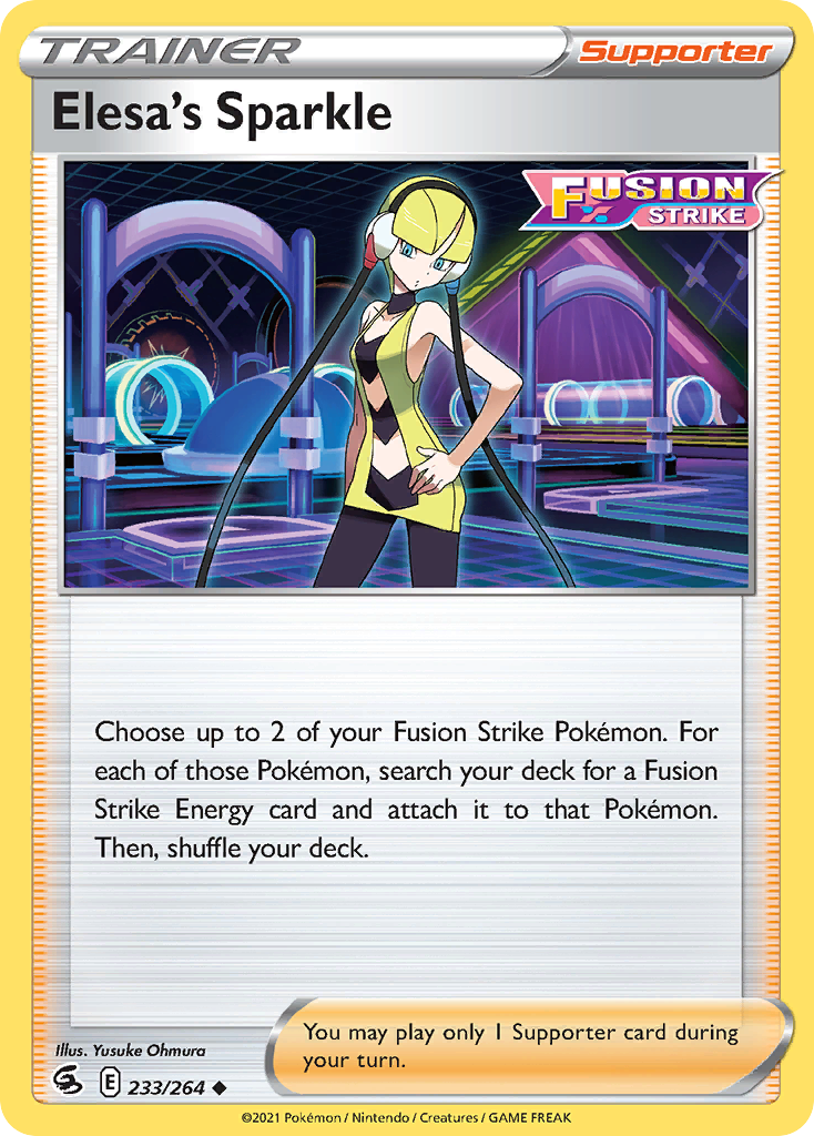 pokemon card fusion strike Elesa's Sparkle 233/264 - Psychic Colorless SWSH08: Fusion Strike | Pokemon
