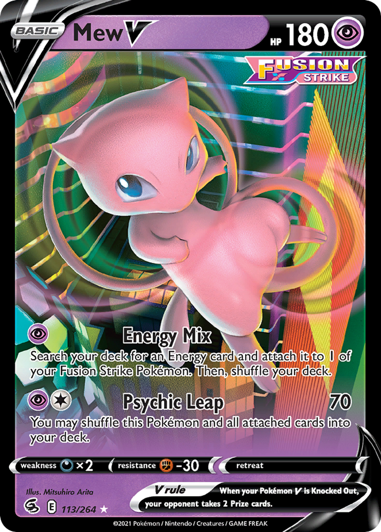 Mew V 113/264 - Fusion Strike Holofoil - Game Nerdz