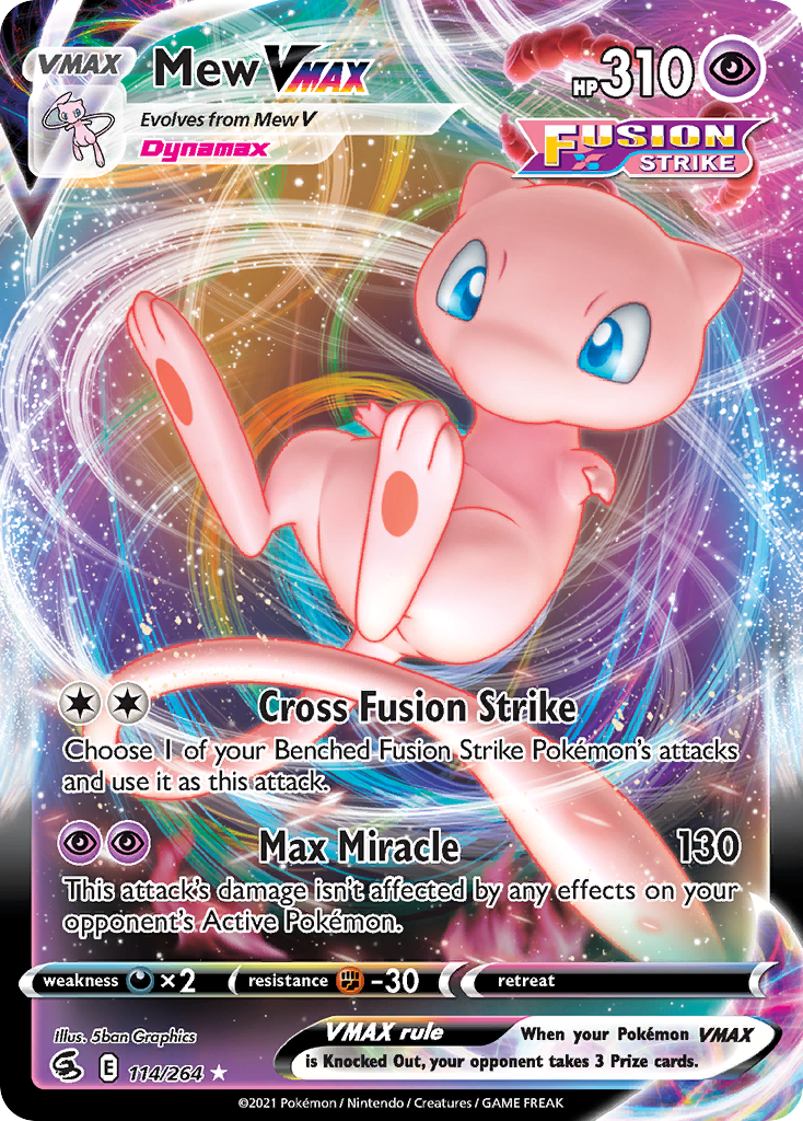 Mew VMAX 114/264 - SWSH08 Fusion Strike Holofoil Lightly Played