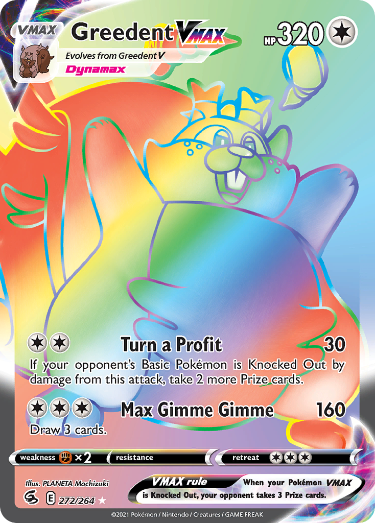Greedent VMAX 272/264 - Fusion Strike Holofoil - Game Nerdz