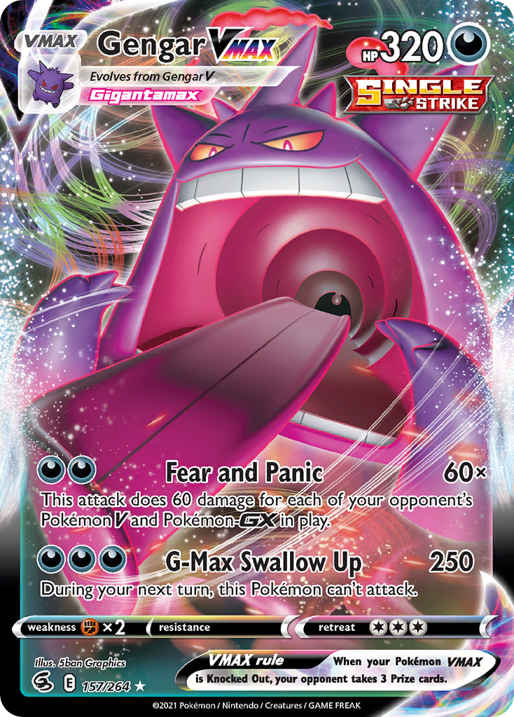 Gengar VMAX 157/264 - Fusion Strike Holofoil - Game Nerdz