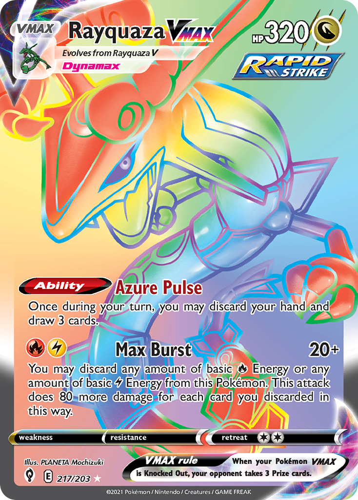 pokemon card game deck rules POKÉMON CARD GAME S8b 284/184 UR Rayquaza VMAX