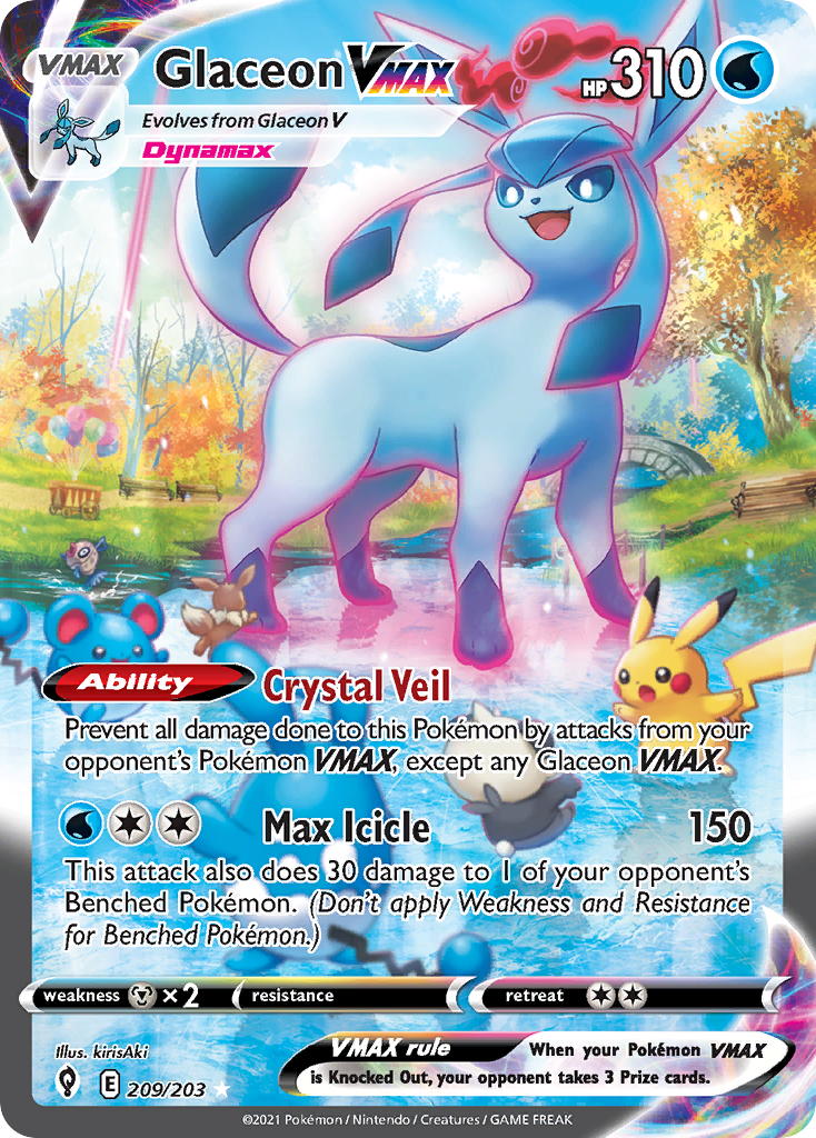 Glaceon VMAX 209/203 - Evolving Skies Holofoil - Game Nerdz
