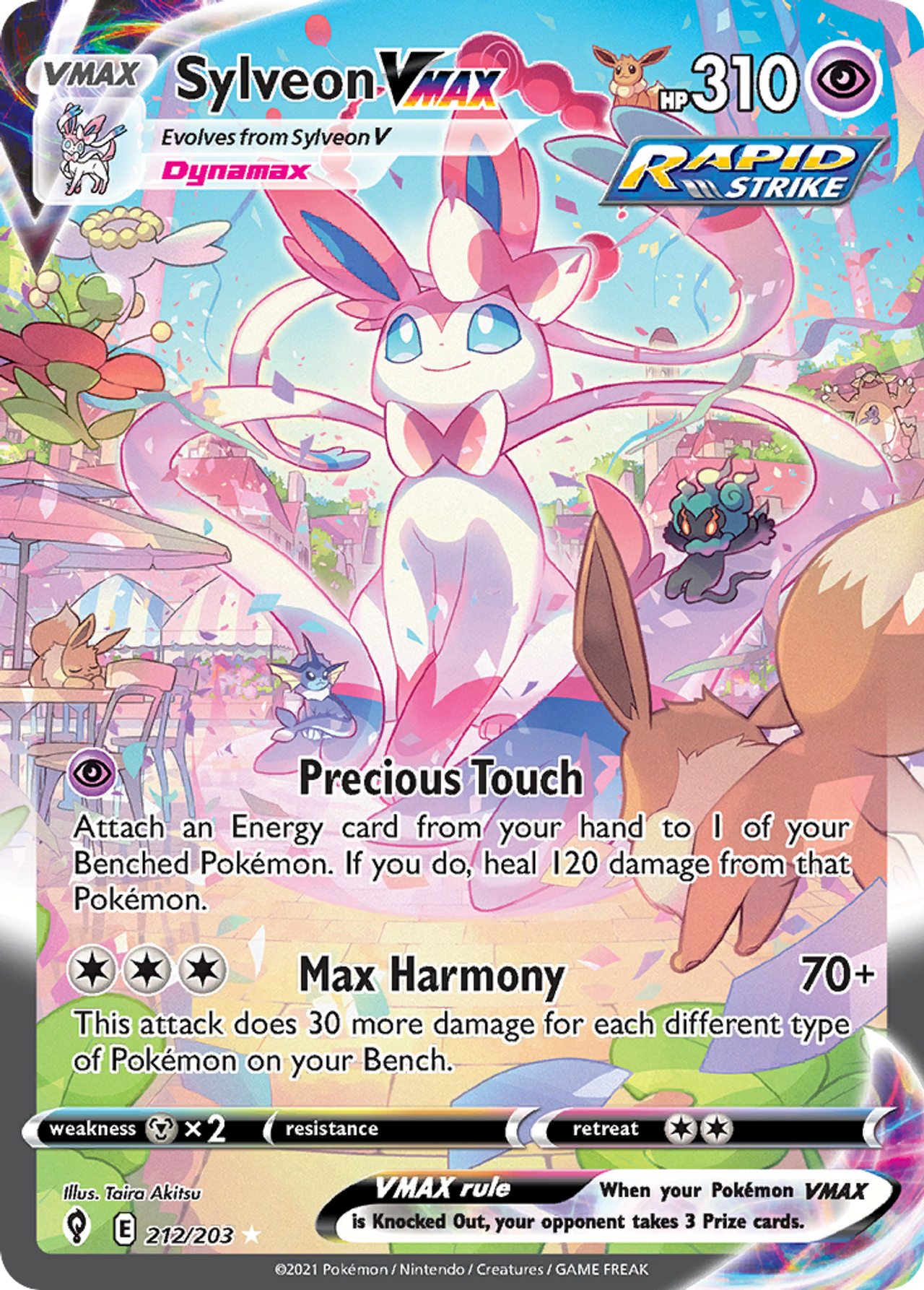 Sylveon VMAX ホロカード HP310 Sylveon VMAX 212/203 - Evolving Skies Holofoil - Game Nerdz