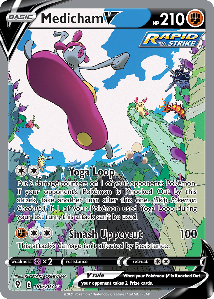 medicham pokemon card Medicham V (186/203) [Sword & Shield: Evolving Skies] Lightly Played Holofoil