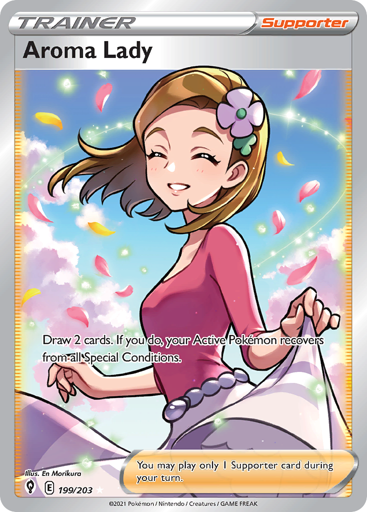 aroma lady rainbow pokemon card 221/203 holofoil pattern or surface detail) Aroma Lady #221 Prices |