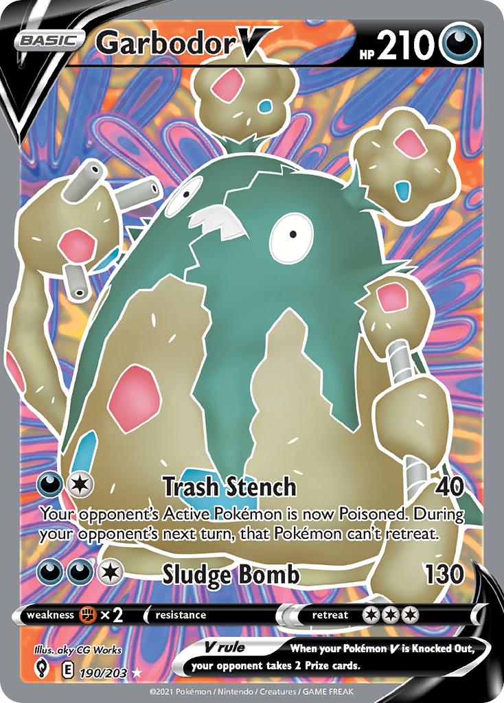 Garbodor V - Darkness - 190/203 (NM) (Full Art) - SWSH07: Evolving Skies (SWSH07) Garbodor V - Darkness - 190/203 (NM) (Full Art) - SWSH07: Evolving Skies (SWSH07)