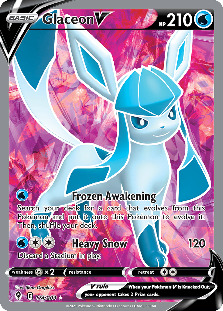 Glaceon V 174/203 - Evolving Skies Holofoil - Game Nerdz Glaceon V 174/203 - Evolving Skies Holofoil - Game Nerdz