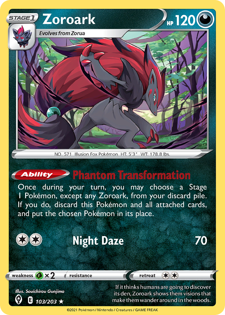 Zoroark 103/203 - Evolving Skies Holofoil - Game Nerdz