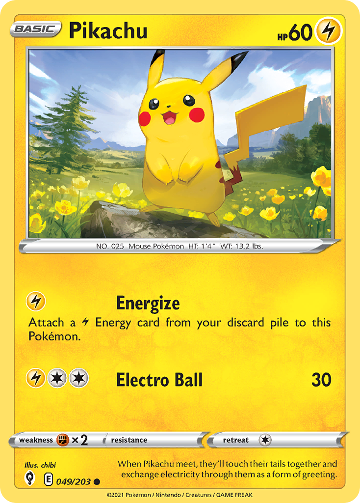 ポケモンカード Pikachu 049/203 Pikachu 49/203 - Evolving Skies - Game Nerdz
