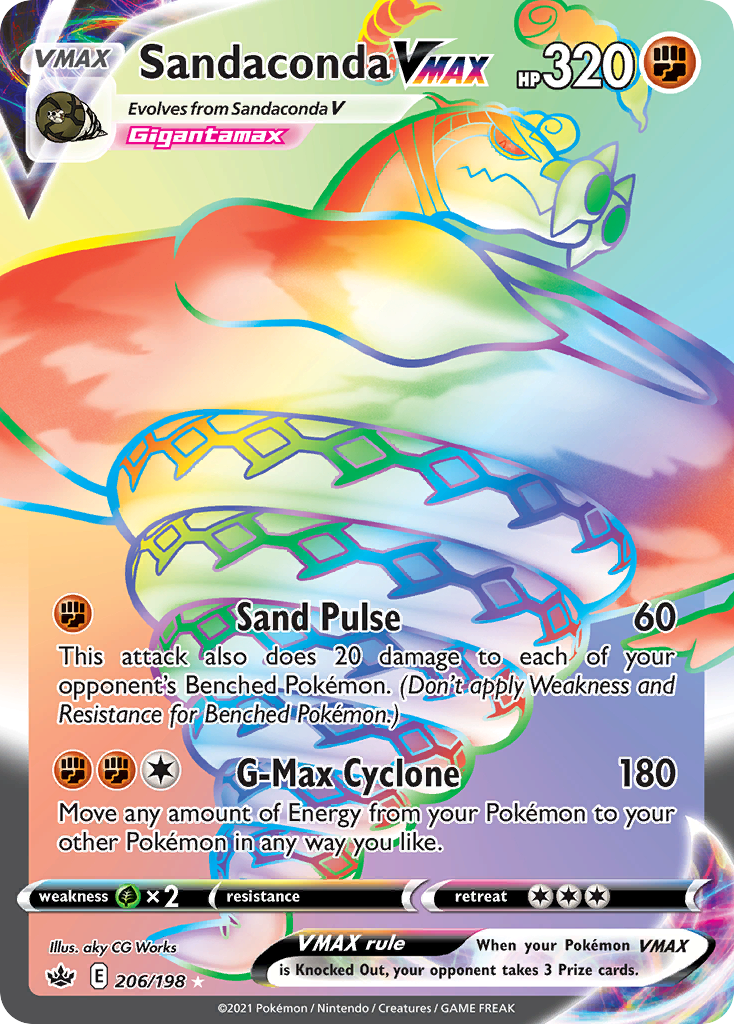 pokemon cards sandaconda Holo S 270/190 S4a Shiny Star V Japanese Card Japanese Pokemon Card [USED]  SelectAnime Fighting Power Press (60+) If this Pokmon has at least 1 extra Fighting Energy attached (in addition to this attacks cost) Sandaconda VMAX 206/198 - Chilling