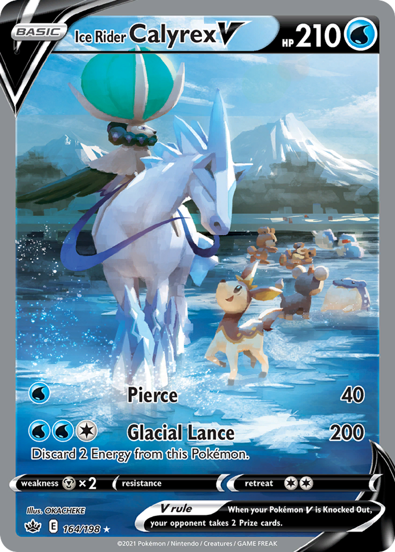 Ice Rider Calyrex V 164/198 - Chilling Reign Holofoil - Game