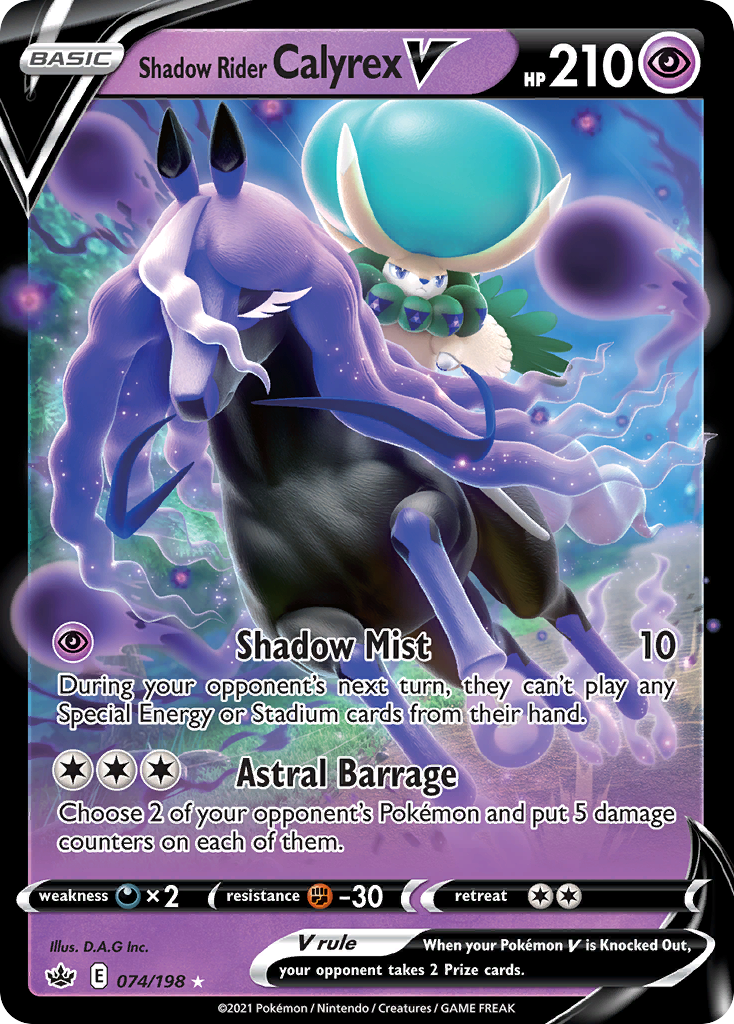 ポケモンカード RR V Shadow Rider Calyrex V 74/198 - Chilling Reign Holofoil - Game Nerdz