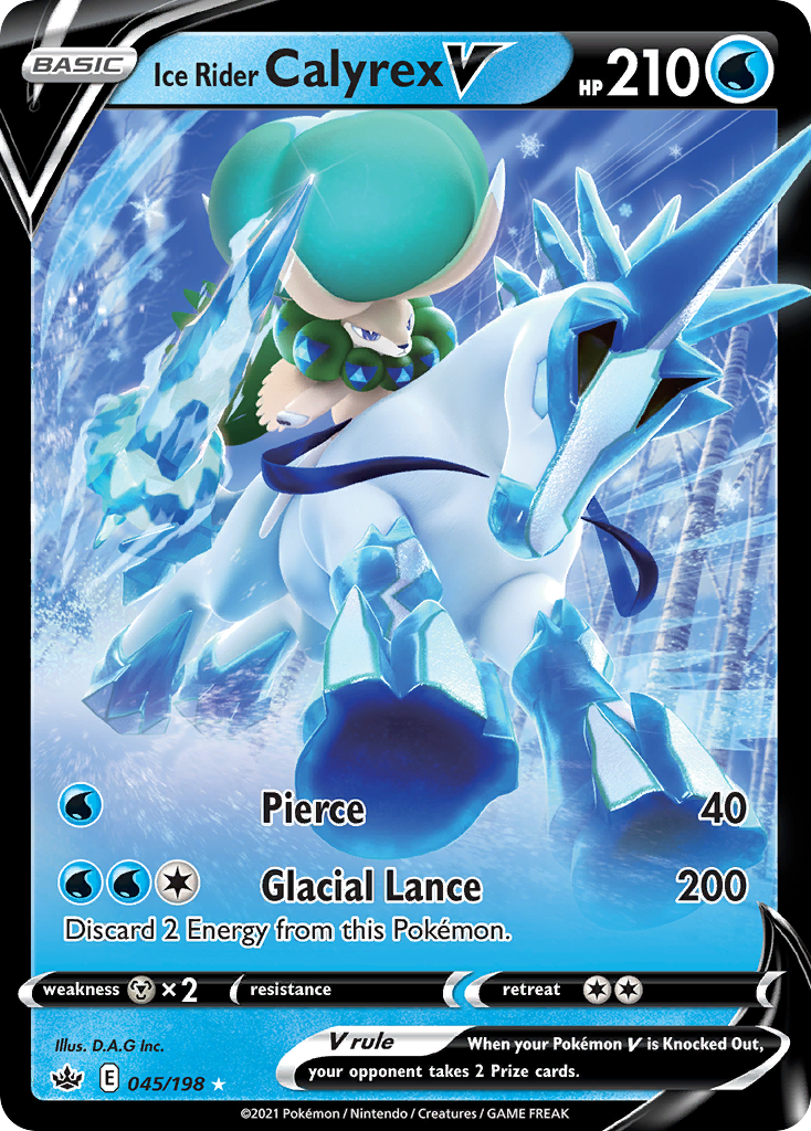 Ice Rider Calyrex V 45/198 - Chilling Reign Holofoil - Game Nerdz