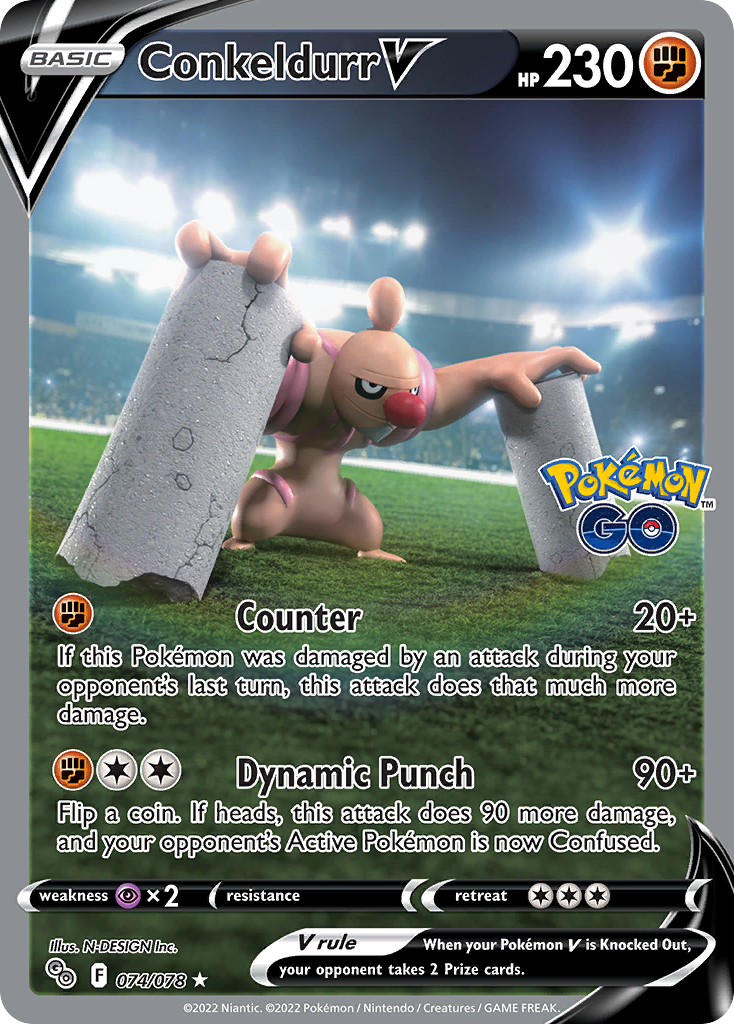pokemon conkeldurr card V 040/078 Holo Rare V - this attack does that much more damage Pokemon Card - XY 67/146