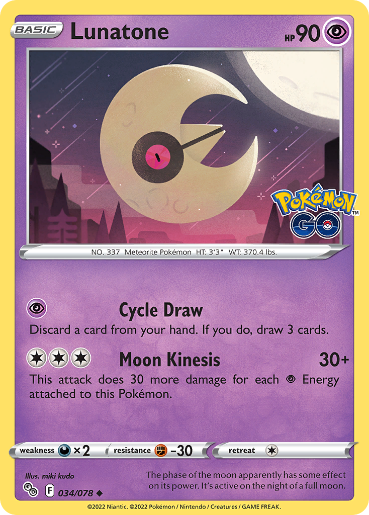 Lunatone 34/78 - Pokmon GO - Game Nerdz