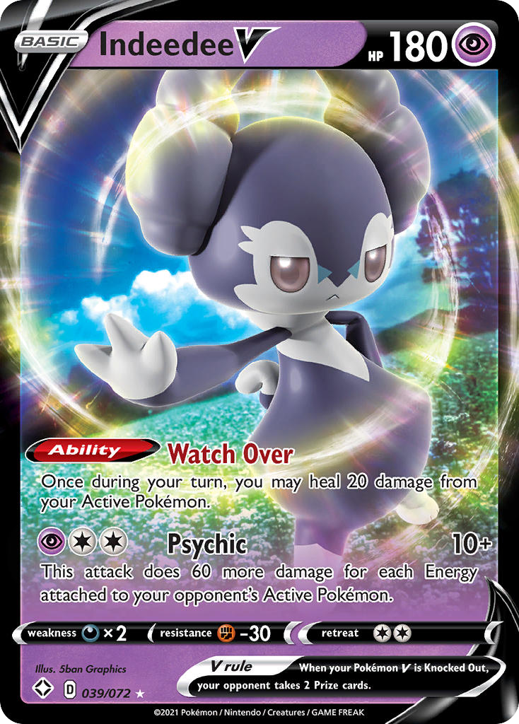 Indeedee V 39/72 - Shining Fates Holofoil - Game Nerdz