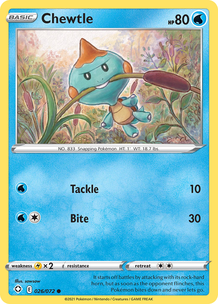 chewtle pokemon card Pokemon TCG Rare Chewtle Shining Fates Shiny Vault Holo Card SV028/SV1 –  Pfaltzcraftsmore