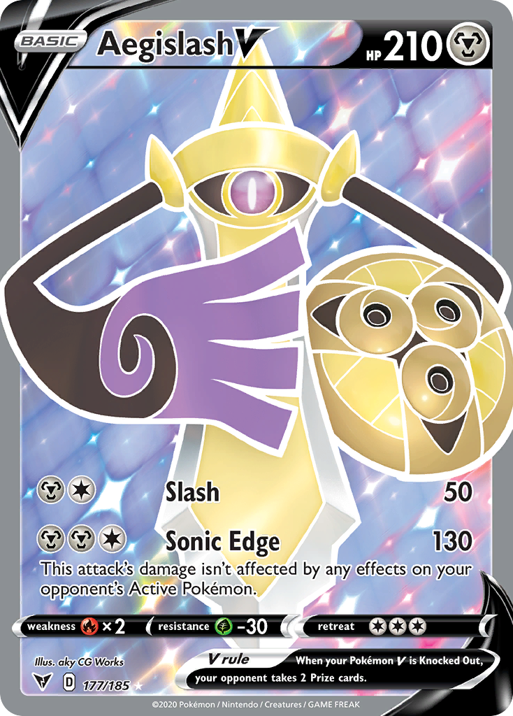 Aegislash V (177/185) [Sword & Shield: Vivid Voltage] Heavily Played Holofoil