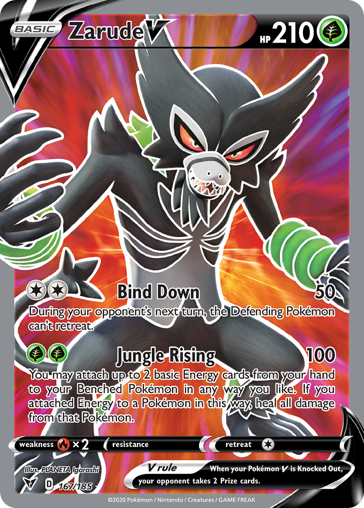 ポケモンカードゲーム zardshop Zarude V 167/185 - Vivid Voltage Holofoil - Game Nerdz