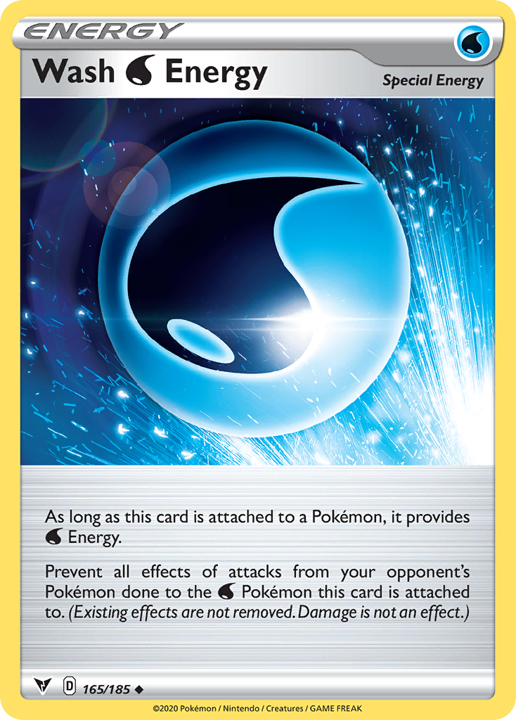 water energy card pokemon Wash Water Energy 165/185 - Vivid Voltage Reverse Holofoil