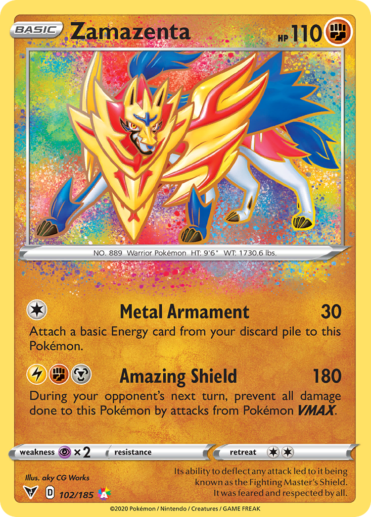 Zamazenta 102/185 - Vivid Voltage Holofoil - Game Nerdz