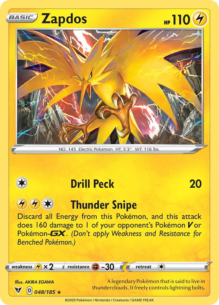 Zapdos 48/185 - Vivid Voltage Holofoil - Game Nerdz