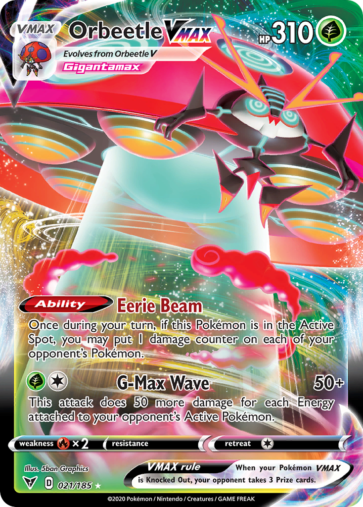 Orbeetle VMAX 21/185 - Vivid Voltage Holofoil - Game Nerdz