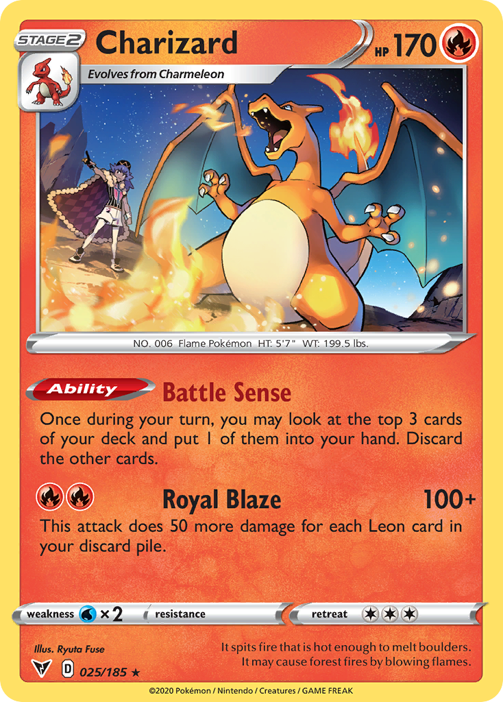 Charizard 25/185 - Vivid Voltage Reverse Holofoil - Game Nerdz
