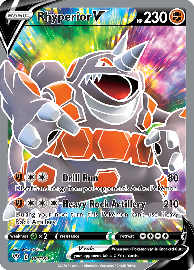 Rhyperior V 181/189 - Darkness Ablaze Holofoil - Game Nerdz