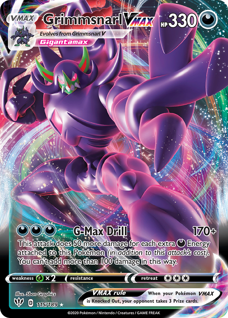 Grimmsnarl VMAX 115/189 - Darkness Ablaze Holofoil - Game Nerdz