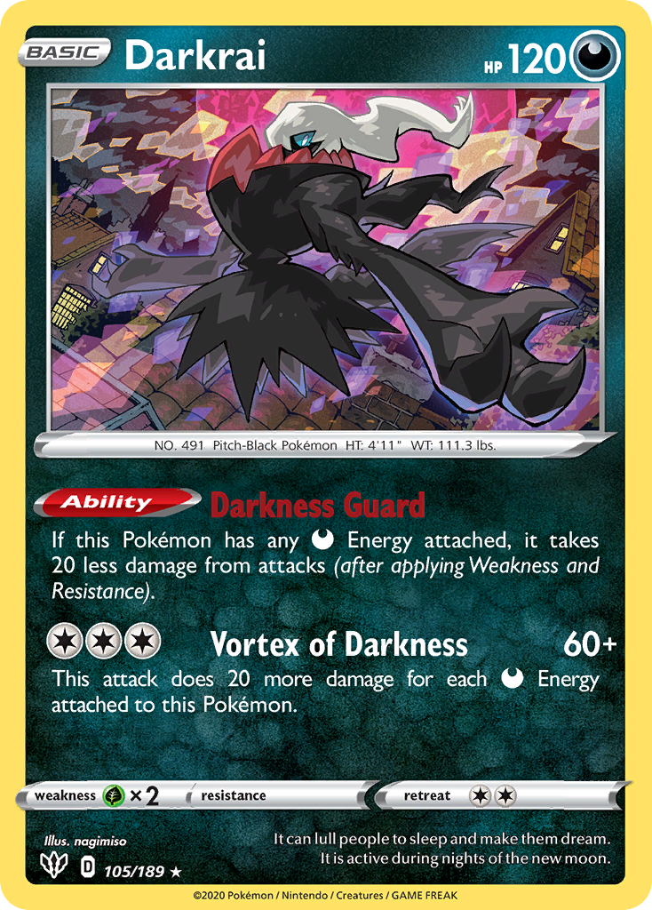 darkrai pokemon card holographic Pokmon 105/189 Trick or Trade BOOster Holo (Pumpkin Stamp) Lost Origin Singles Darkrai - 3/106 - Holo