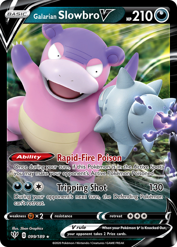 Galarian Slowbro V 99/189 - Darkness Ablaze Holofoil - Game Nerdz