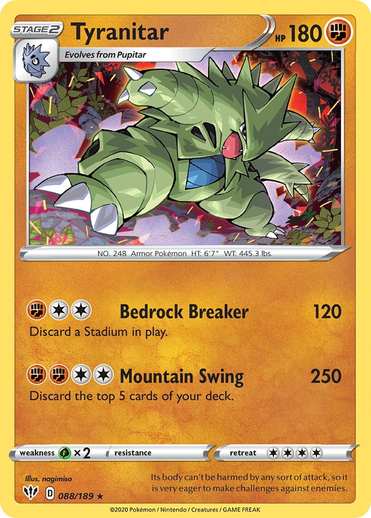 Tyranitar 88/189 - Darkness Ablaze Holofoil - Game Nerdz