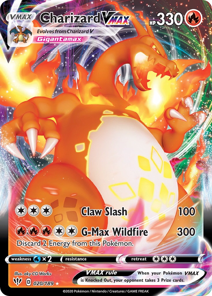Charizard VMAX 20/189 - Darkness Ablaze Holofoil - Game Nerdz