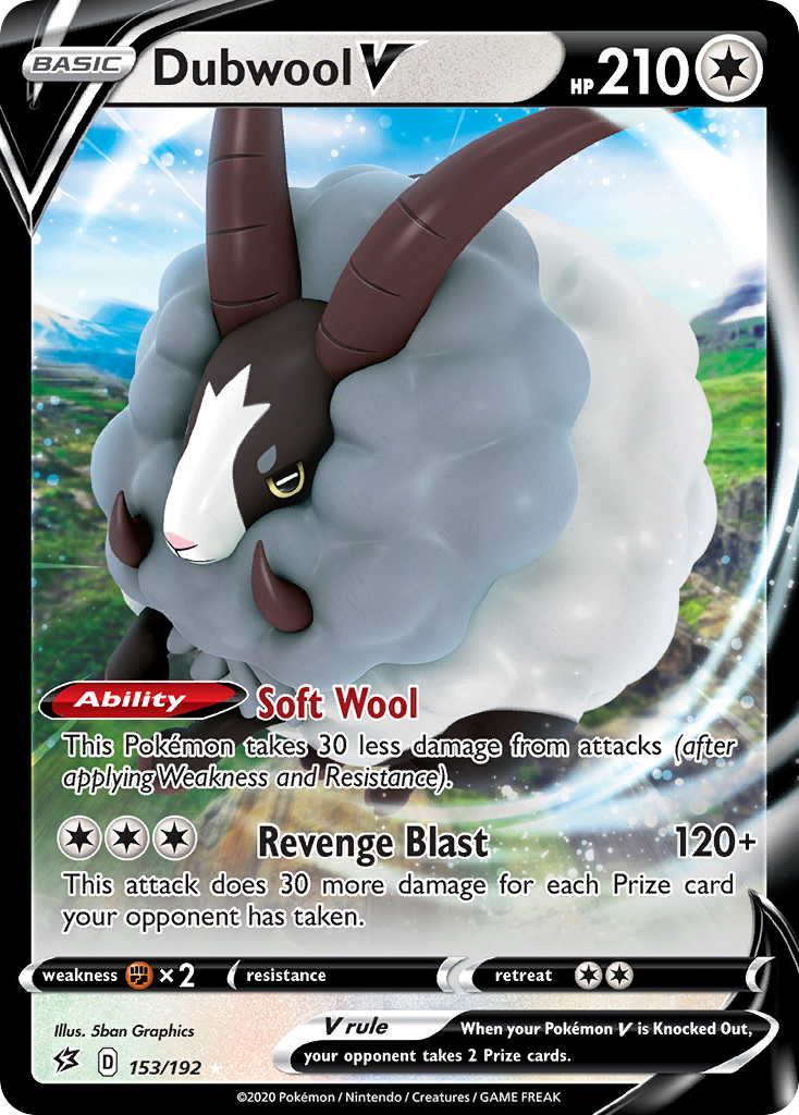 Dubwool V - 153/192 Rebel Clash Ultra Rare Pokemon - NM/MINT