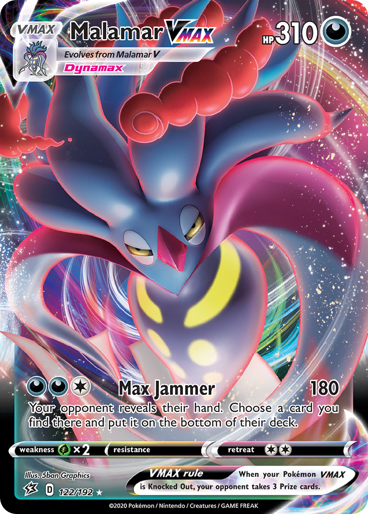 Malamar VMAX 122/192 - Rebel Clash Holofoil - Game Nerdz