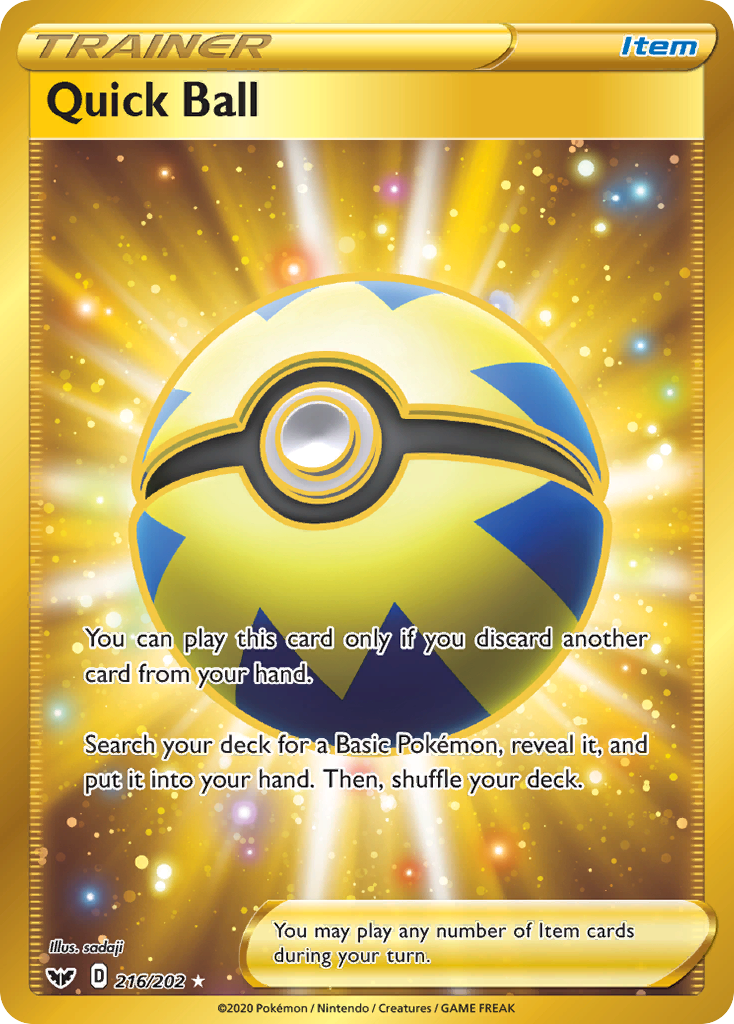 Quick Ball 216/202 - Sword Shield Holofoil Quick Ball 216/202 - Sword Shield Holofoil