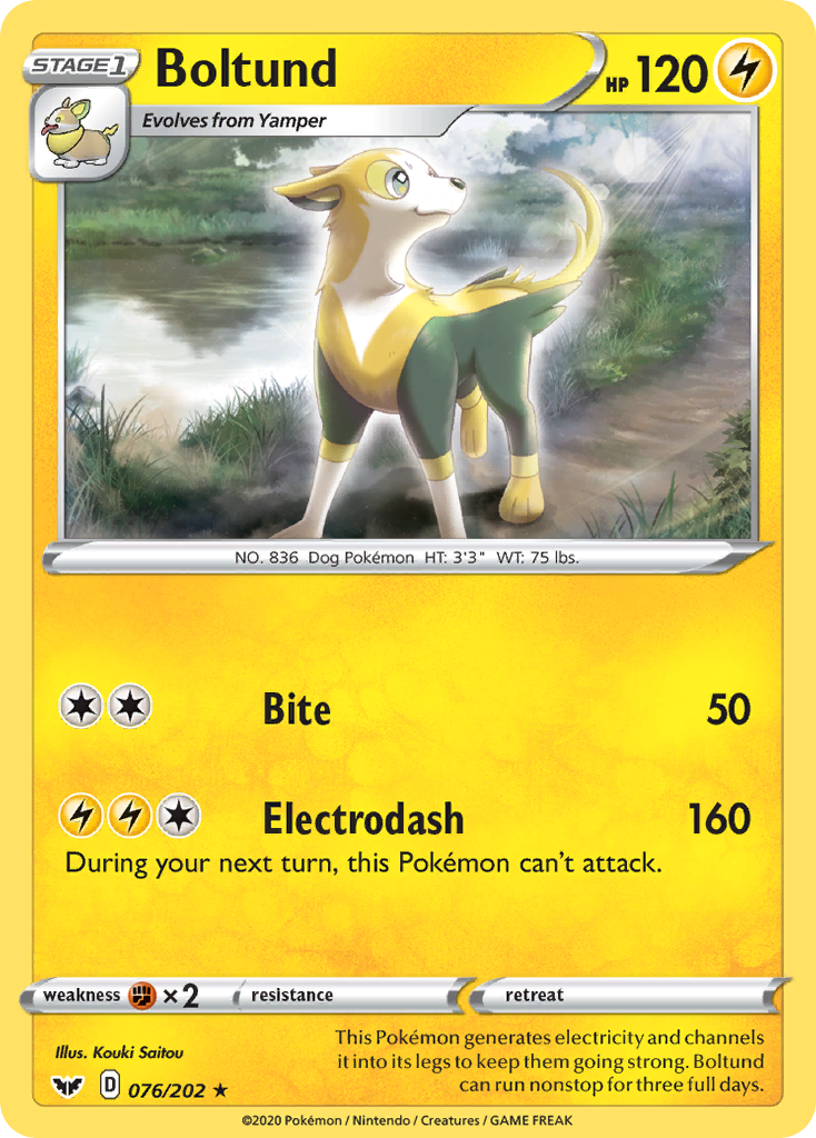 pokemon cards boltund Boltund V Ultra Rare Fusion Strike 103/264, NM Pokemon Card main image 0