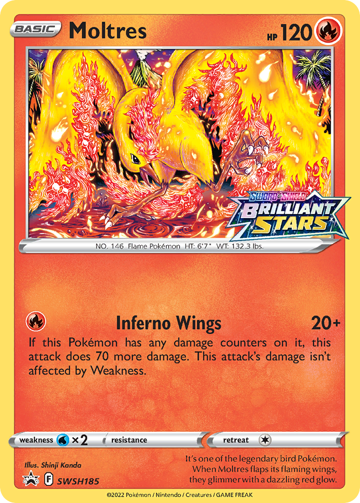 Moltres SWSH185 - Holofoil SWSH Sword & Shield Promo Cards - Promo Lightly Played