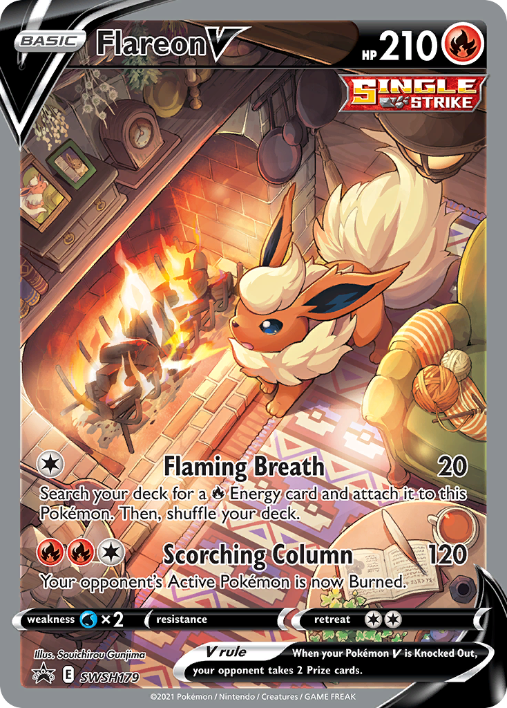 Flareon V SWSH179/298 - SWSH Black Star Promos Holofoil - Game Nerdz Flareon V SWSH179/298 - SWSH Black Star Promos Holofoil - Game Nerdz