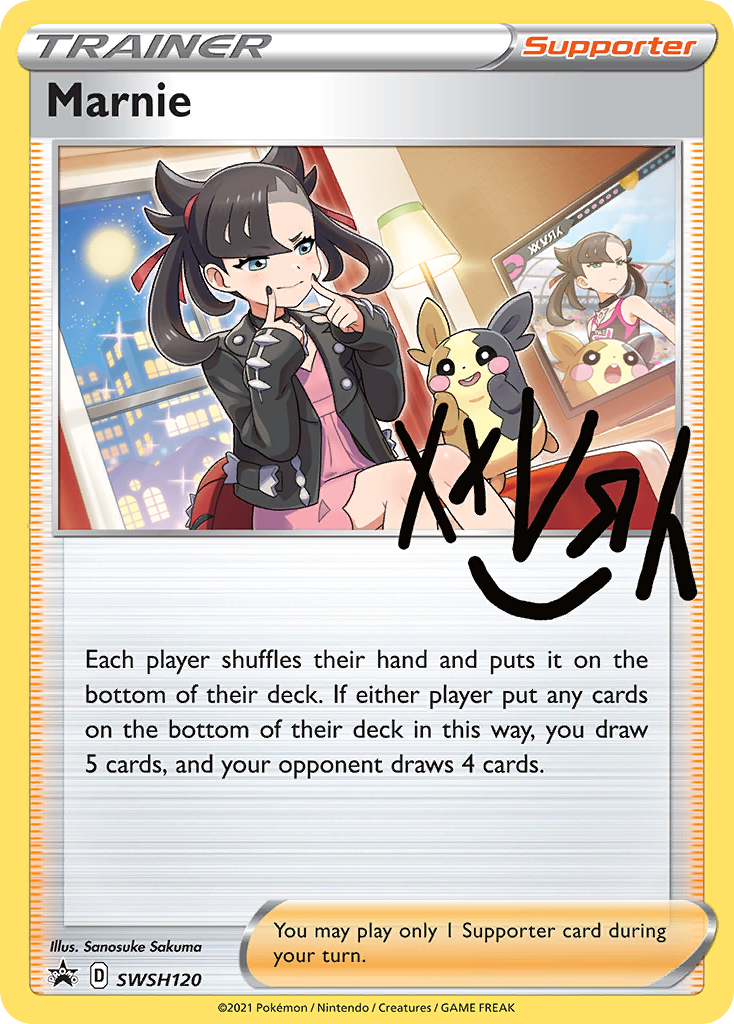 pokemon marnie cards 208/202 | Rainbow Rare Card | Sword & Shield (Base Set) and your opponent draws 4 cards MARNIE Premium Tournament Collection Box